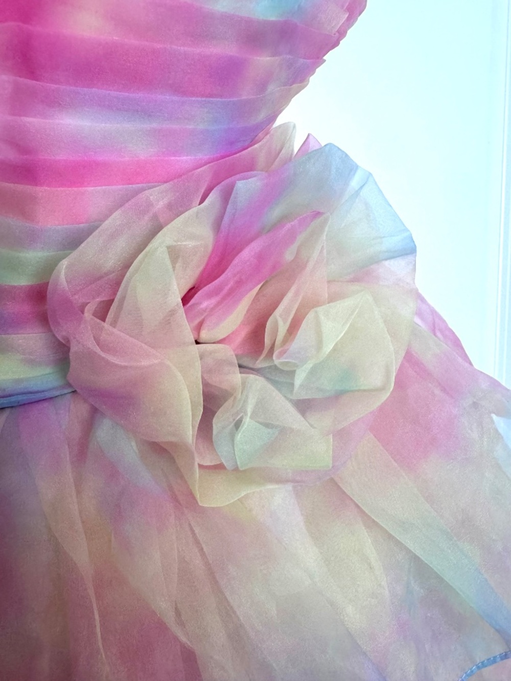 JVN by Jovani Pastel Watercolor Tiered Prom Gown Size 2/4 - Picture 2 of 5